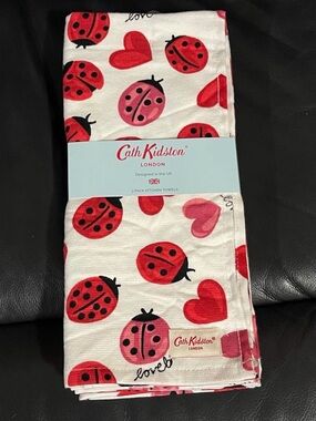 Cath Kidston Kitchen Towels, Set of 3 Ladybugs and Hearts